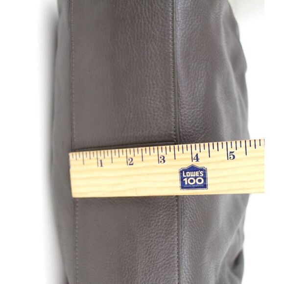 LARGE Cole Haan GRAY GENUINE LEATHER TOTE TOP HANDLES SHOULDER BAG HANDBAG PURSE - Picture 10 of 13